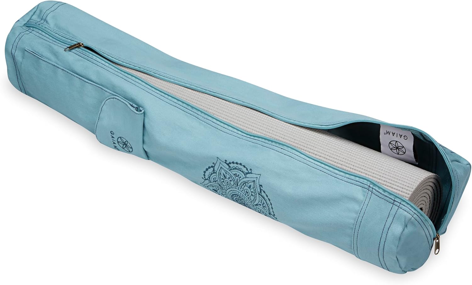 Gaiam Cargo Yoga Mat Bag, Full-Zipper Yoga Mat Provider with Adjustable Strap, Entrance & Exterior Cellphone Pocket with Earbuds Slit, Trendy & Practical Health Mat Holder for Ladies & Males - Image 4