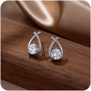 925 Sterling Silver Diamond Stud Ea...