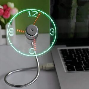 ONXE LED USB Clock Fan with Actual ...