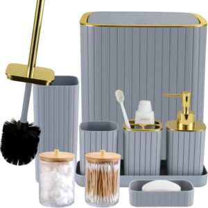 Gray Rest room Accent Set-9PC Set w...