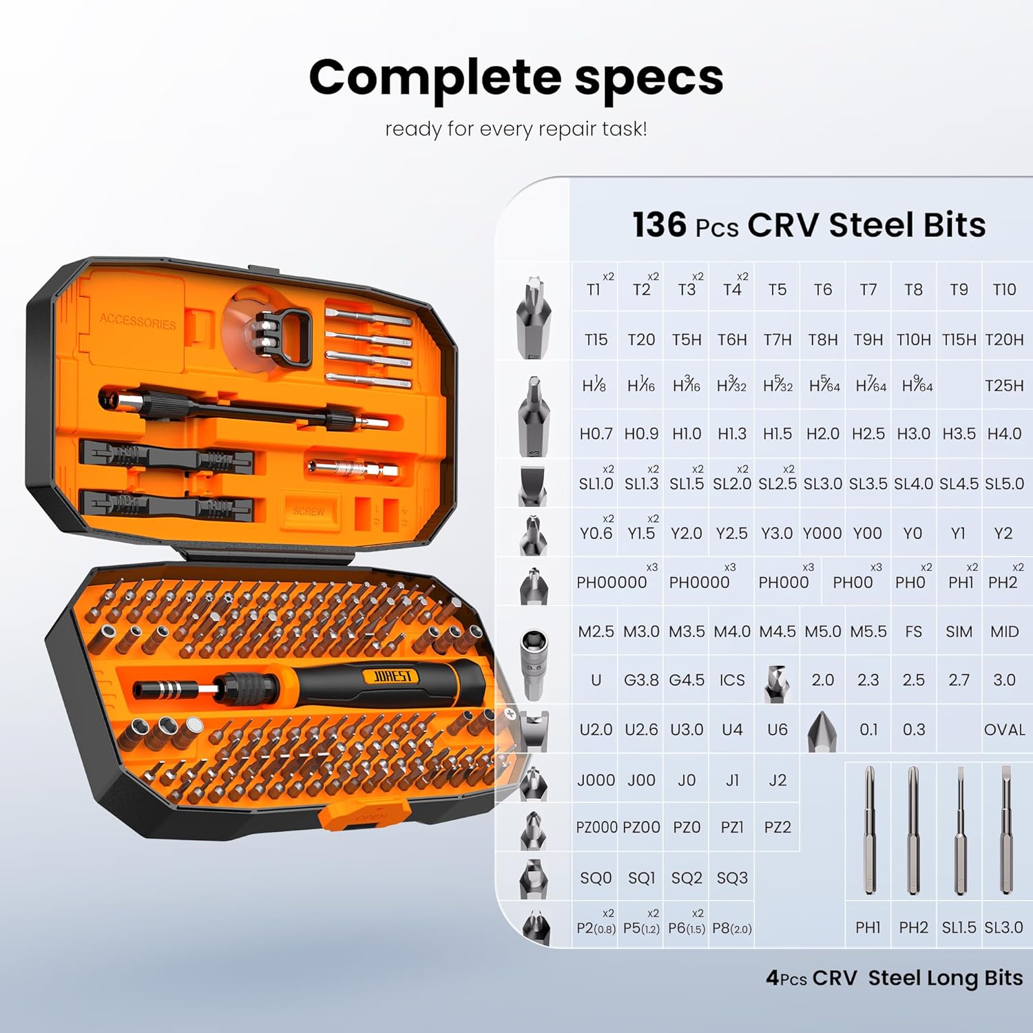 JOREST 152 in 1 Precision Screwdriver Set, Software Presents for Males, Magnetic Software Equipment with Torx Triwing Bits, Restore for Electronics,Macbook, Laptop computer, PC, RC, PS5, iphone,Jewelers, XBOX, Glasses - Image 3