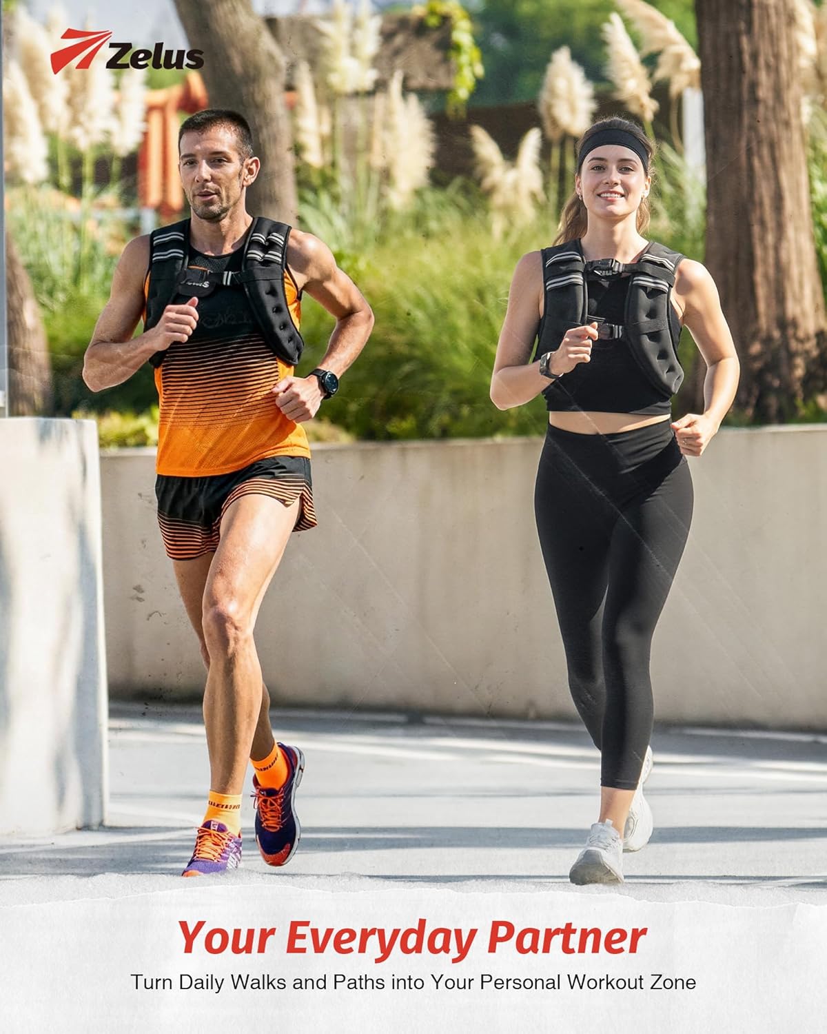 ZELUS Weighted Vest, 6lb/8lb/12lb/16lb/20lb/25lb/30lb Weight Vest with Reflective Stripe for Exercise, Energy Coaching, Operating, Health, Muscle Constructing, Weight Loss, Weightlifting - Image 3