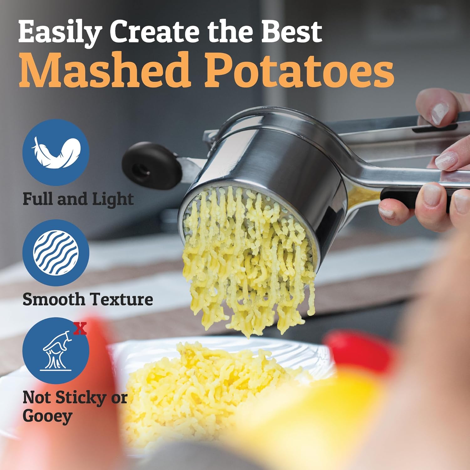 PriorityChef Giant 15oz Potato Ricer, Heavy Obligation Stainless Metal Potato Masher and Ricer Kitchen Software, Press and Mash Kitchen Gadget For Excellent Mashed Potatoes - Everytime - Image 6