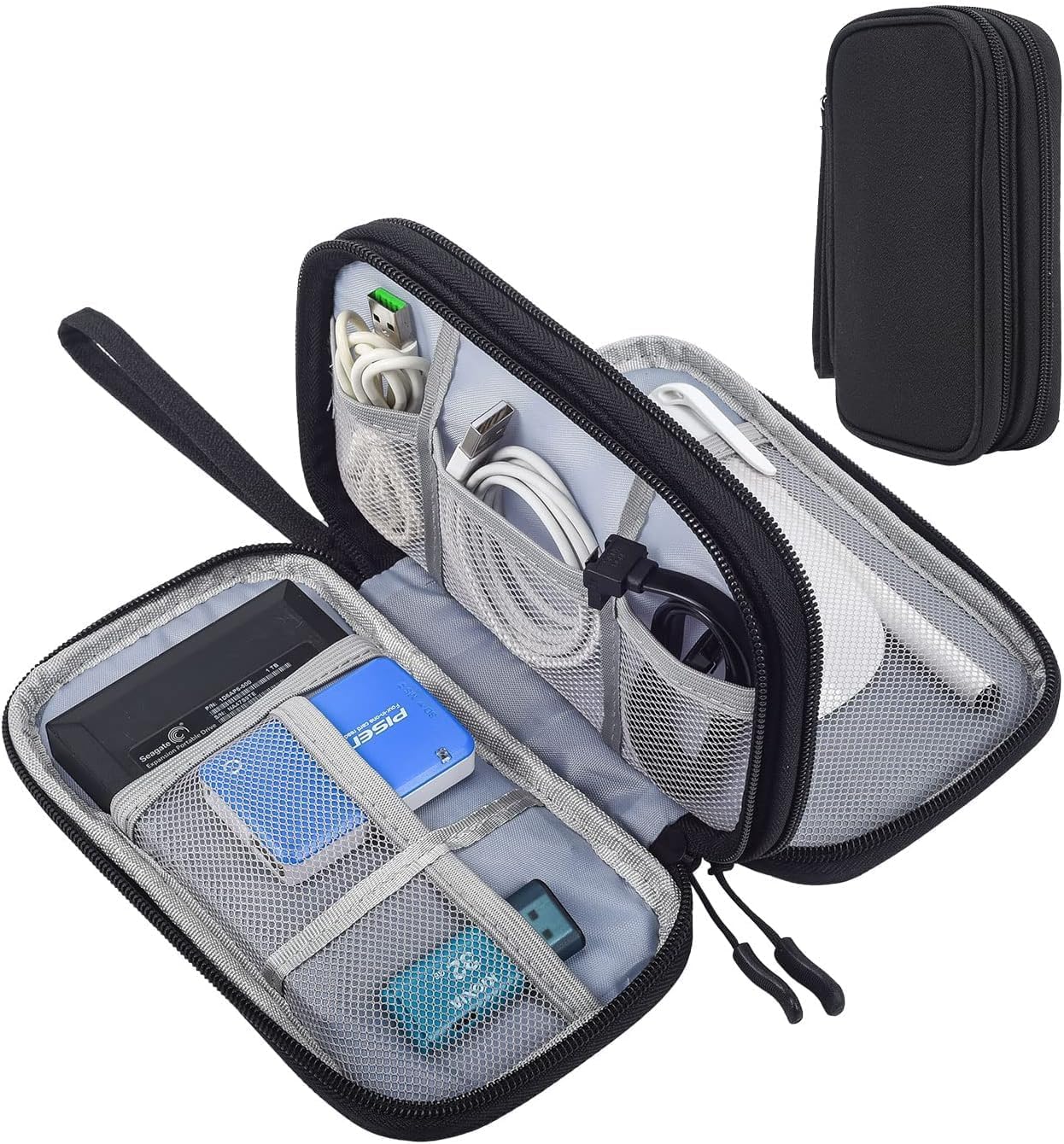 Electronics Equipment Organizer Pouch Bag, Journey Common Organizer for Cable, Charger, Cellphone, SD Card, Enterprise Journey Gadget Bag - Image 2