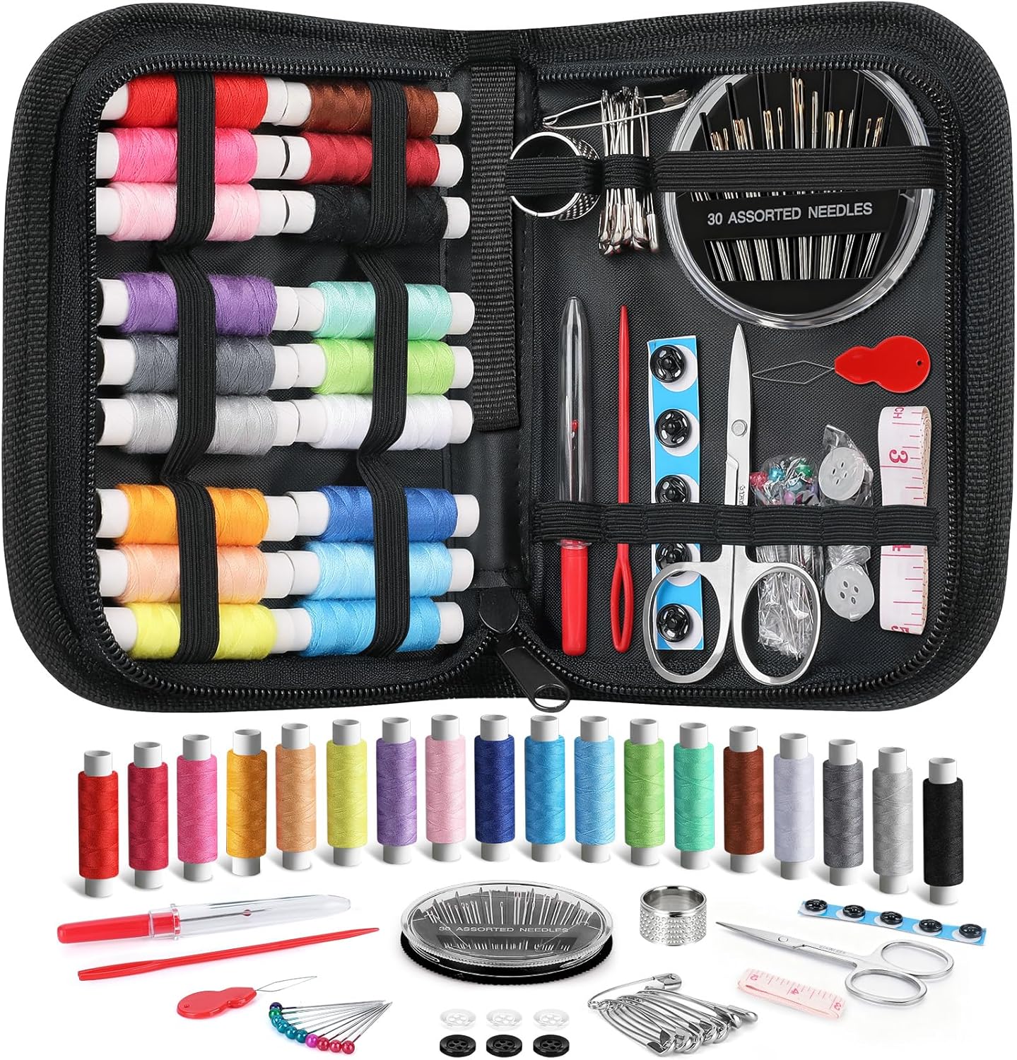 Coquimbo Stitching Equipment Moms Day Items for Mother Grandma Girls Spouse Teen Women Newbie Traveler, Moveable Stitching Provides Equipment Incorporates Thread, Needles, Scissors, Dorm Room Necessities (Black)
