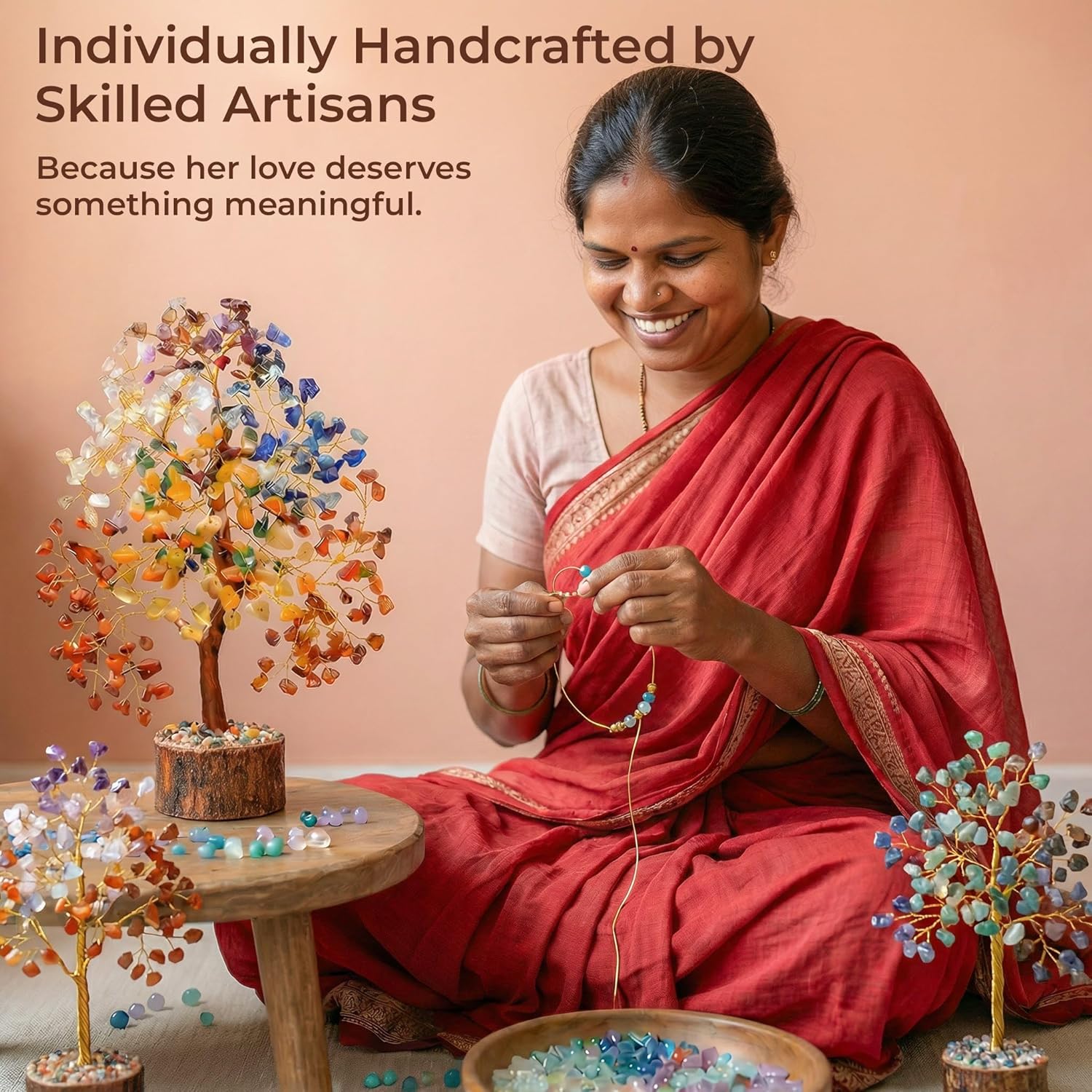 Crystal Tree of Life 7 Chakra Birthday Items for Girls, Distinctive Items for Her, House and Workplace Decor, Handmade Therapeutic Crystals Tree Convey Optimistic Vitality, Cash, Good Luck, Items for Mother & Love Ones - Image 8