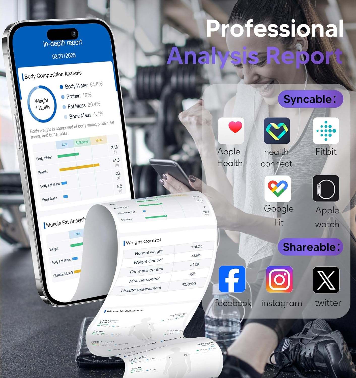 GE Sensible Scale for Physique Weight: 8-Electrode Digital Toilet Scale for Weight Fats BMI Muscle Mass Full Physique Composition Analyzer 50 Measurements Bluetooth Extremely Correct Weighing Machine 400lb Black - Image 6