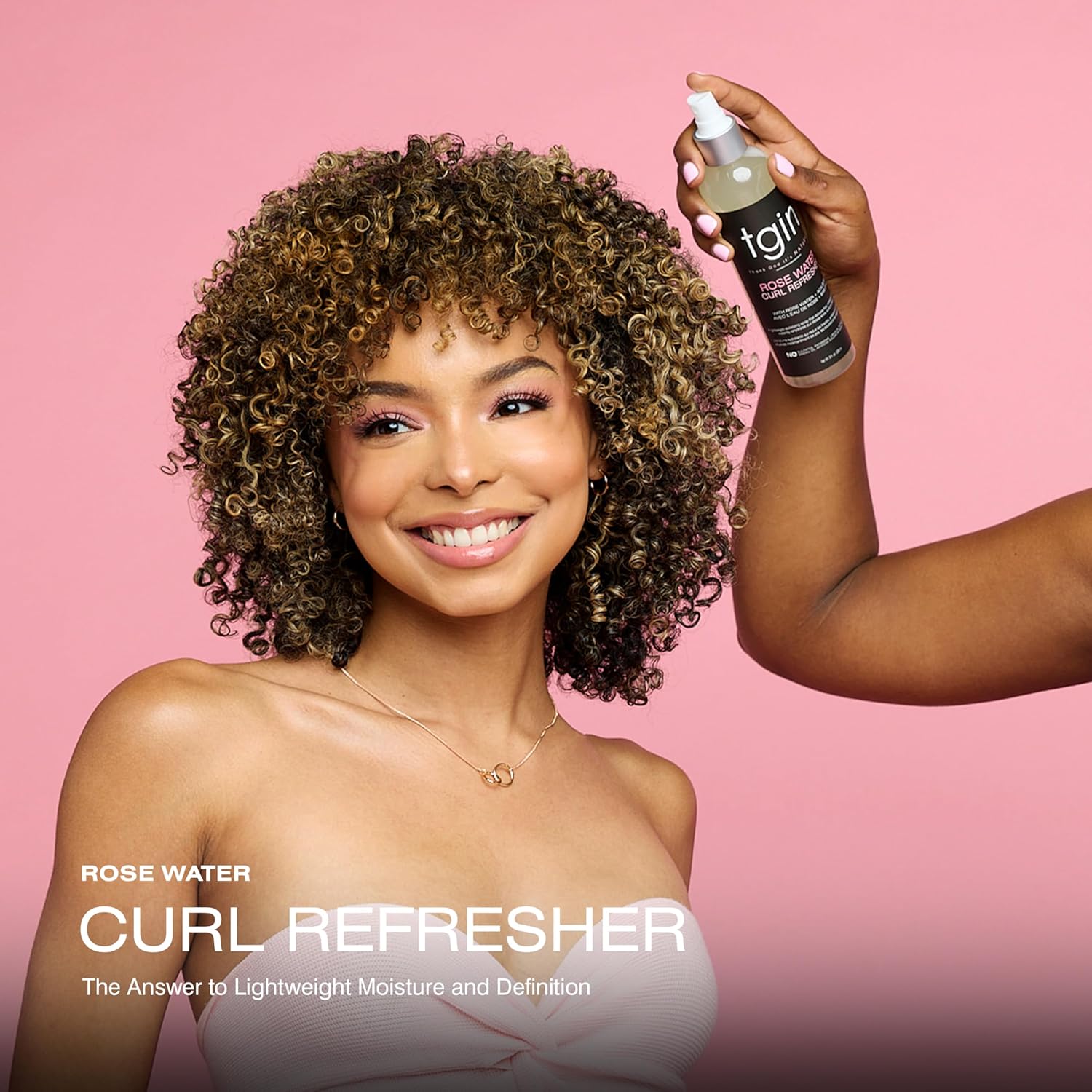 tgin Rose Water Curl Refresher – Curl Spray for Curly, Coily, and Wavy Hair – tgin Hair Merchandise Enhances Shine, Reduces Frizz, and Moisturizes Dry Curls & Scalp – Acai Berry & Rose Water – 8 Fl Oz - Image 2