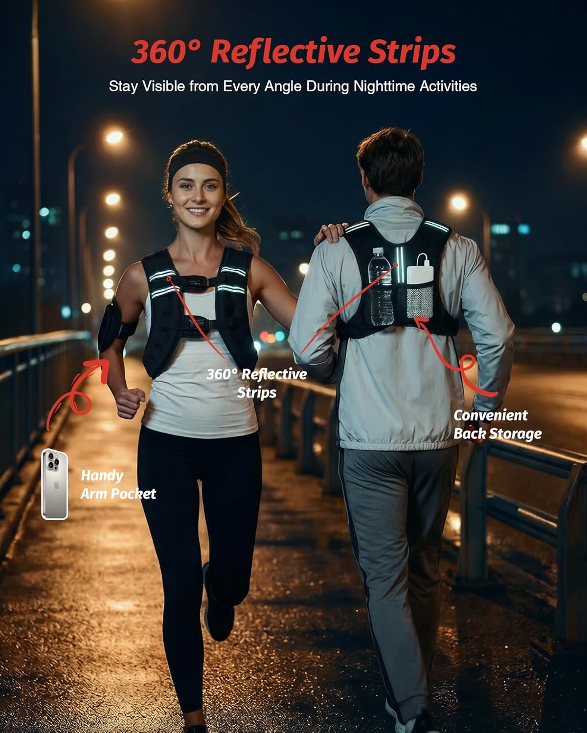 ZELUS Weighted Vest, 6lb/8lb/12lb/16lb/20lb/25lb/30lb Weight Vest with Reflective Stripe for Exercise, Energy Coaching, Operating, Health, Muscle Constructing, Weight Loss, Weightlifting - Image 7