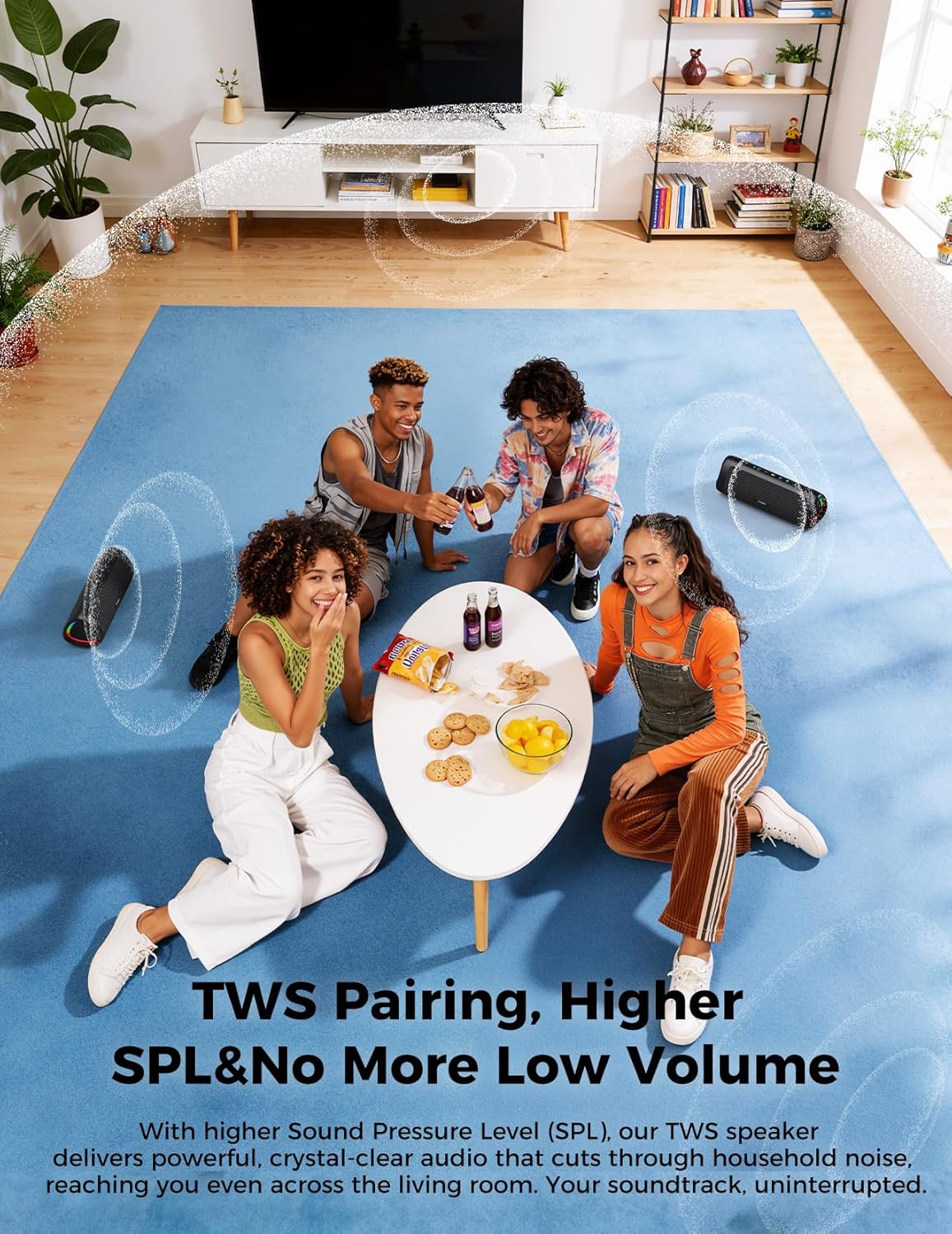 Bluetooth Speaker with HD Sound, Moveable Wi-fi, IPX5 Waterproof, As much as 20H Playtime, TWS Pairing, BT5.3, for Dwelling/Occasion/Out of doors/Seaside, Digital Devices, Birthday Reward (Black) - Image 6