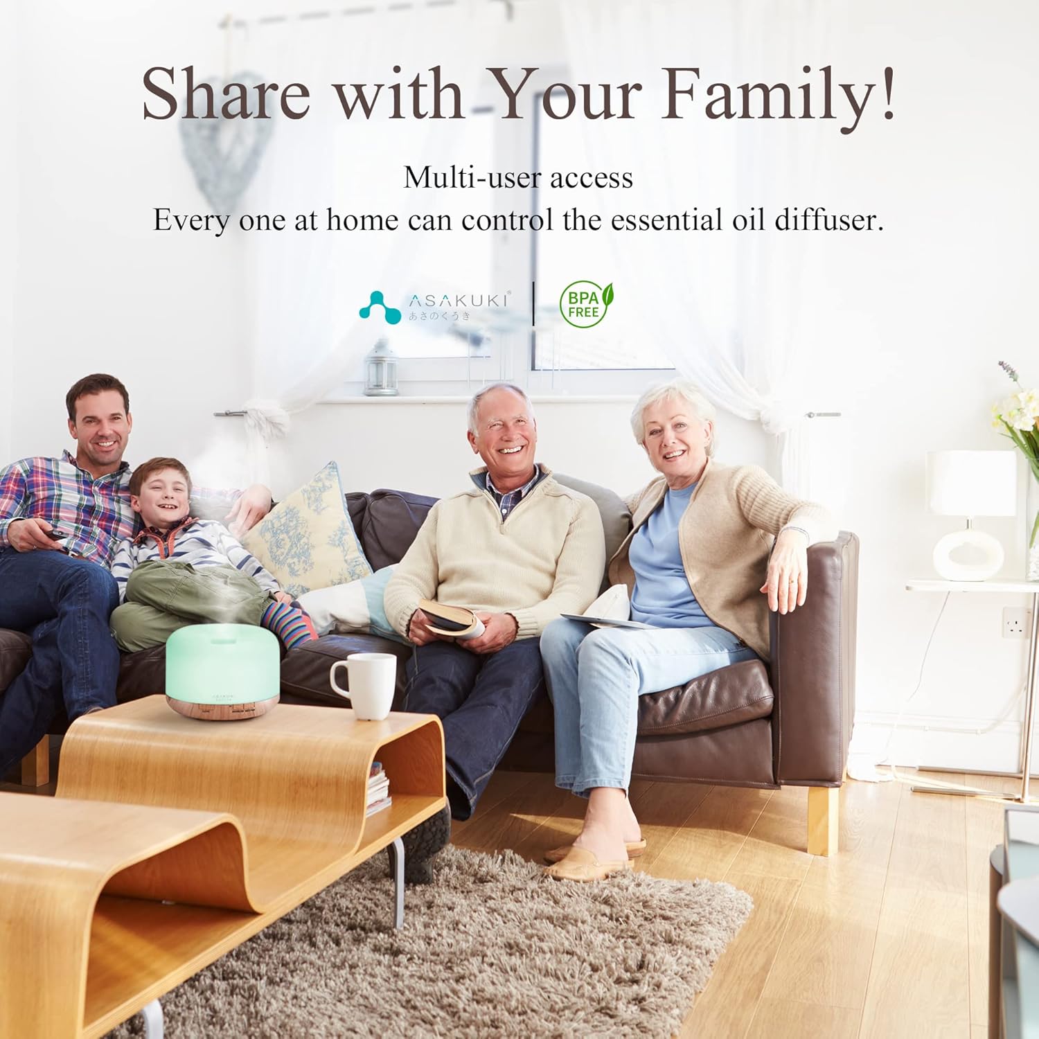 ASAKUKI Good Wi-Fi Important Oil Diffuser, App and Voice Management Suitable with Alexa, 500ml Aromatherapy Humidifier for Enjoyable Environment in House Workplace Bed room (Mild Brown) - Image 7