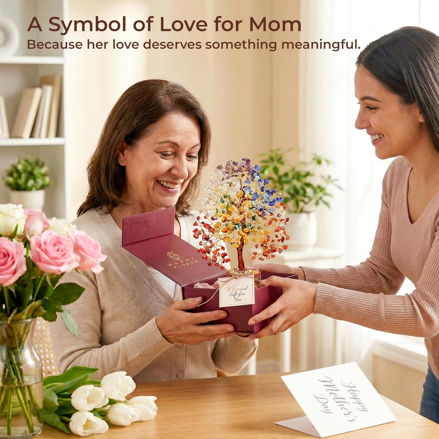 Crystal Tree of Life 7 Chakra Birthday Items for Girls, Distinctive Items for Her, House and Workplace Decor, Handmade Therapeutic Crystals Tree Convey Optimistic Vitality, Cash, Good Luck, Items for Mother & Love Ones - Image 4