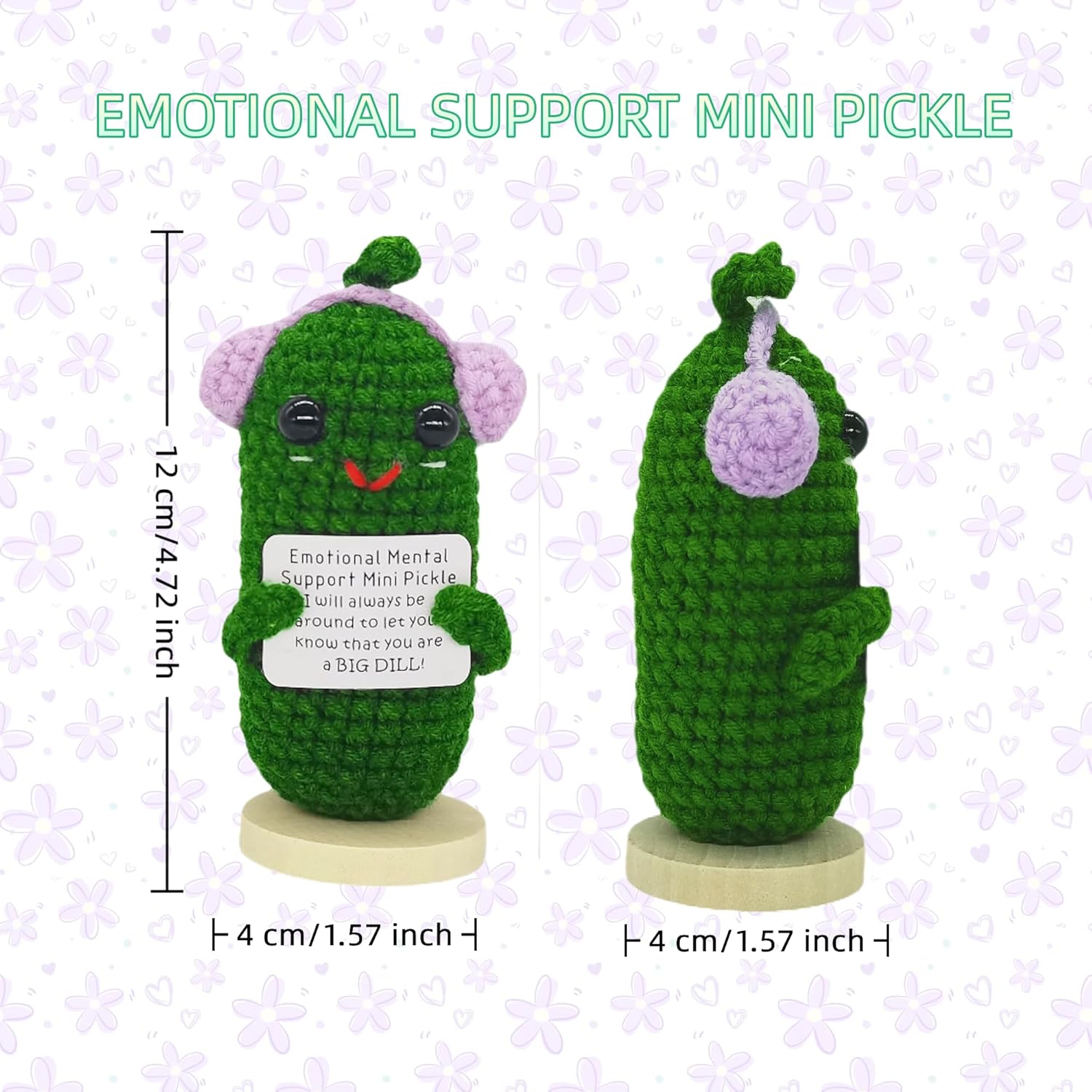 Humorous Crochet Pickles 1 Pcs with Affirmations Playing cards for Inspirational Novelty Good Luck Presents and Get together Decorations(KK-CKD04-ppep) - Image 4