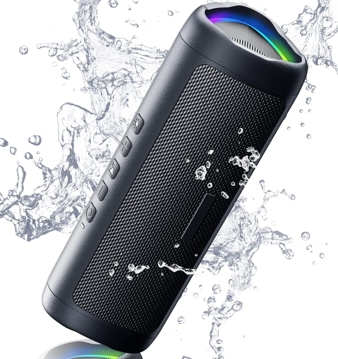 Bluetooth Speaker with HD Sound, Moveable Wi-fi, IPX5 Waterproof, As much as 20H Playtime, TWS Pairing, BT5.3, for Dwelling/Occasion/Out of doors/Seaside, Digital Devices, Birthday Reward (Black)