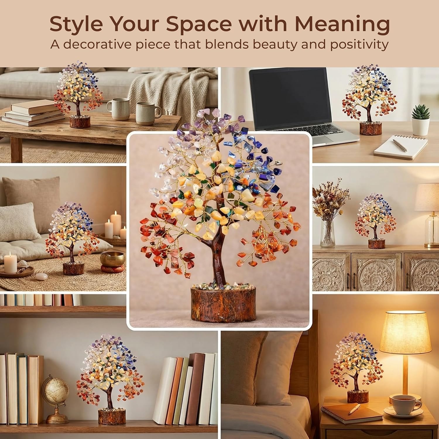 Crystal Tree of Life 7 Chakra Birthday Items for Girls, Distinctive Items for Her, House and Workplace Decor, Handmade Therapeutic Crystals Tree Convey Optimistic Vitality, Cash, Good Luck, Items for Mother & Love Ones - Image 7