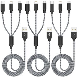 Multi Charging Cable 4ft 3Pack 3 in...