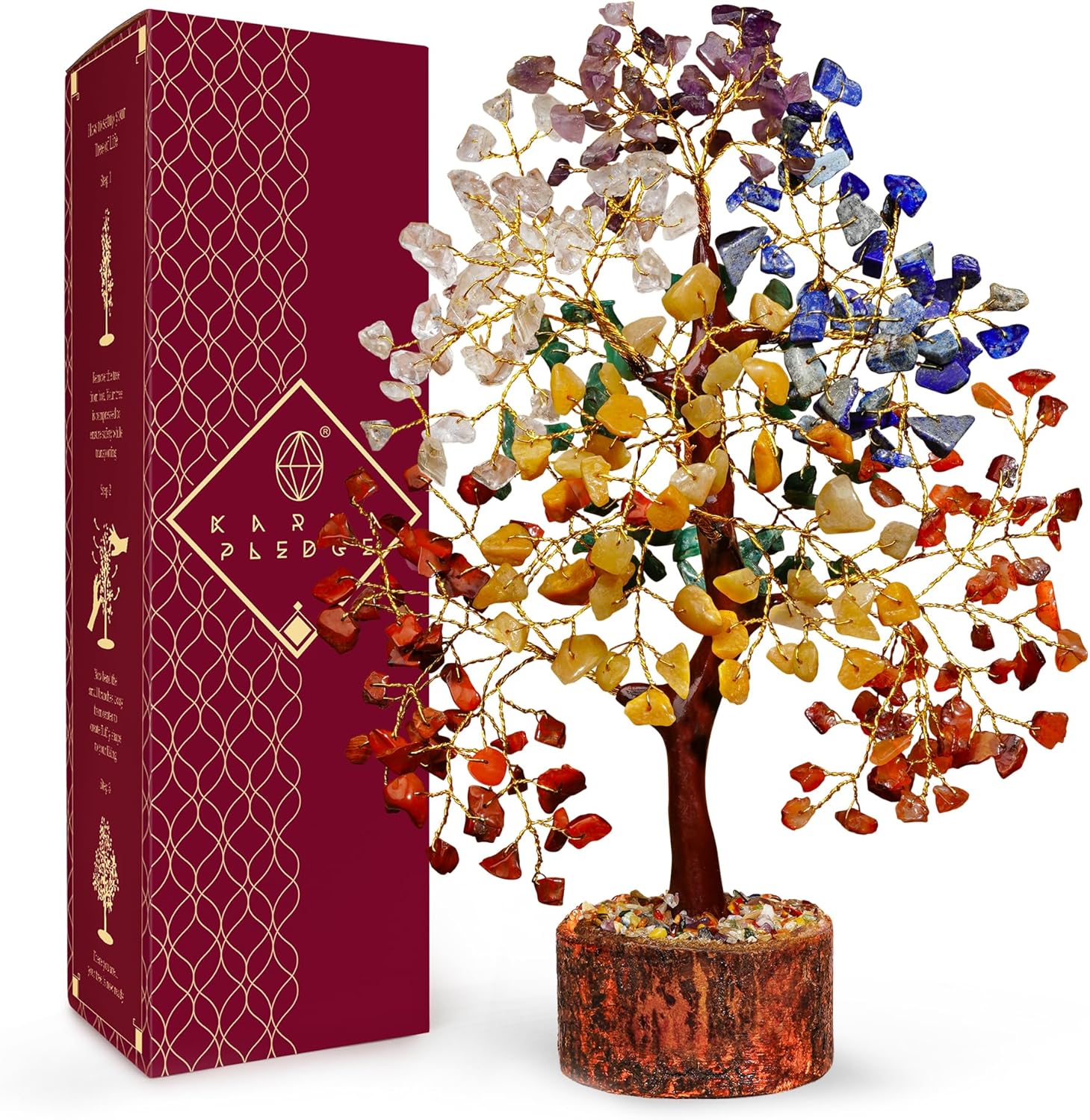 Crystal Tree of Life 7 Chakra Birthday Items for Girls, Distinctive Items for Her, House and Workplace Decor, Handmade Therapeutic Crystals Tree Convey Optimistic Vitality, Cash, Good Luck, Items for Mother & Love Ones