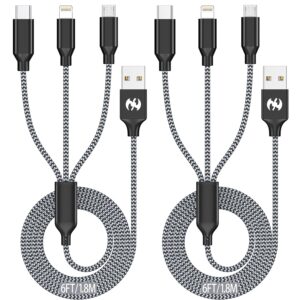 Multi Charging Cable 6ft 2Pack 3 in...