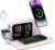 Acer 7-in-1 Wi-fi Charging Station with LED Clock – 30W Quick Wi-fi Charger for iPhone 16/15/14/13/12/Professional Max, Apple Watch, AirPods – Bluetooth Auto Time Sync & Evening Lights (Purple)