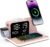 Acer 7-in-1 Wi-fi Charging Station with LED Clock – 30W Quick Wi-fi Charger for iPhone 16/15/14/13/12/Professional Max, Apple Watch, AirPods – Bluetooth Auto Time Sync & Night time Lights (Pink)