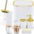 Lavatory Accent Set White-9PC Set with Rest room Brush, Trash Can, Cleaning soap Dispenser, Q-Tip Holder | Trendy Dwelling Tub Necessities (White, Tub Set)