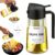 2 in 1 Glass Oil Sprayer & Dispenser,16oz/470ml Olive Cooking, Air Fryer, and Salad, for Kitchen Devices and Air Fryer Equipment, w/Stickers (Black)