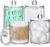 4 Pack Acrylic Qtip Holder Dispenser for Cotton Swabs, Balls, Pads, Floss Picks- Small Clear Plastic Canister Apothecary Jar Set, Rest room Necessities Equipment Decor, Self-importance Make-up Storage Organizer