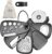 Pisol Kitchen Distinctive Devices Set 6 Items, Area Saving, Cheese Grater, Bottle Opener, Fruit Vegetable Peeler, Pizza Cutter, Garlic Ginger Grinder, Herb Stripper Reward Set