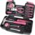 Apollo Instruments Authentic 39 Piece Common Family Instrument Set in Toolbox Storage Case with Important Hand Instruments for On a regular basis Dwelling Repairs, DIY and Crafts – Pink Ribbon – Pink – DT9706P