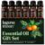 Lagunamoon Important Oils Aromatherapy Set – 6 Oils for Diffusers, Residence Care, Candle Making Scents, Perfume, Humidifiers, Presents – Peppermint, Tea Tree, Lavender, Eucalyptus, Orange (10mL)