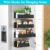 Metallic 4 Pack Magnetic Spice Storage Rack Organizer for Fridge and Oven, Black Fridge Organizers and Storage